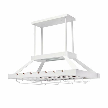 FEELTHEGLOW 2 Light LED Overhead Wine Rack&amp;#44; White FE2753541